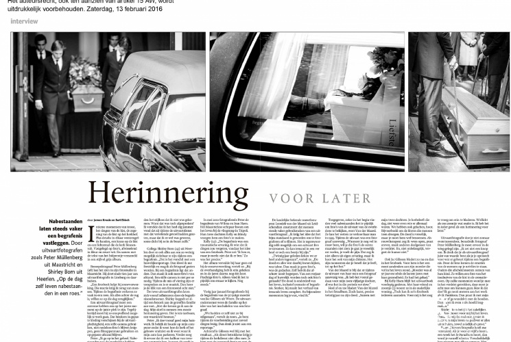 uitvaartfotografie limburg gepubliceerd in Limburgs dagblad en de Limburger